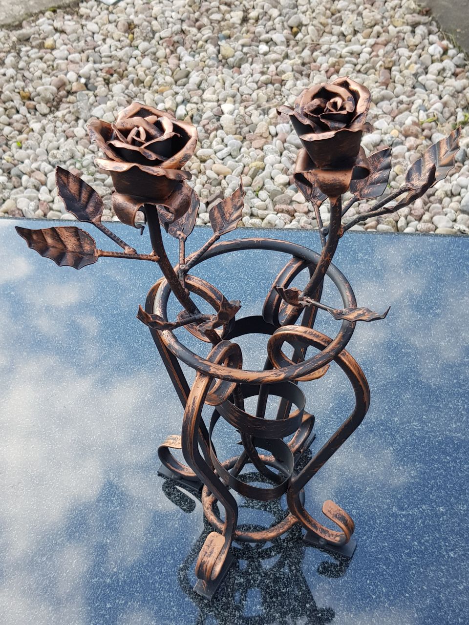 Роза кованая (Цвет Бронза, 45*28*20) арт:1623