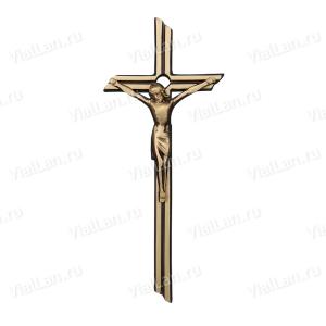 Крест K4 P6 (20*10, Бронза, цвет Темное золото, Католический) арт:829