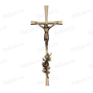 Крест K10 P5 D4 (37*14, Бронза, цвет Темное золото, Католический) арт:835