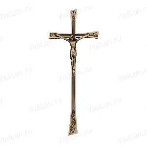 Крест K24 P4 (39*16, Бронза, цвет Темное золото, Католический) арт:839