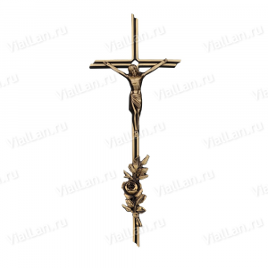 Крест K19 P5 D4 (38*15, Бронза, цвет Темное золото, Католический) арт:840