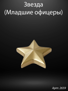 Звезда младшие офицеры округлая (13*12*3 см. Гранит Габбро, окраска золото) арт:2659