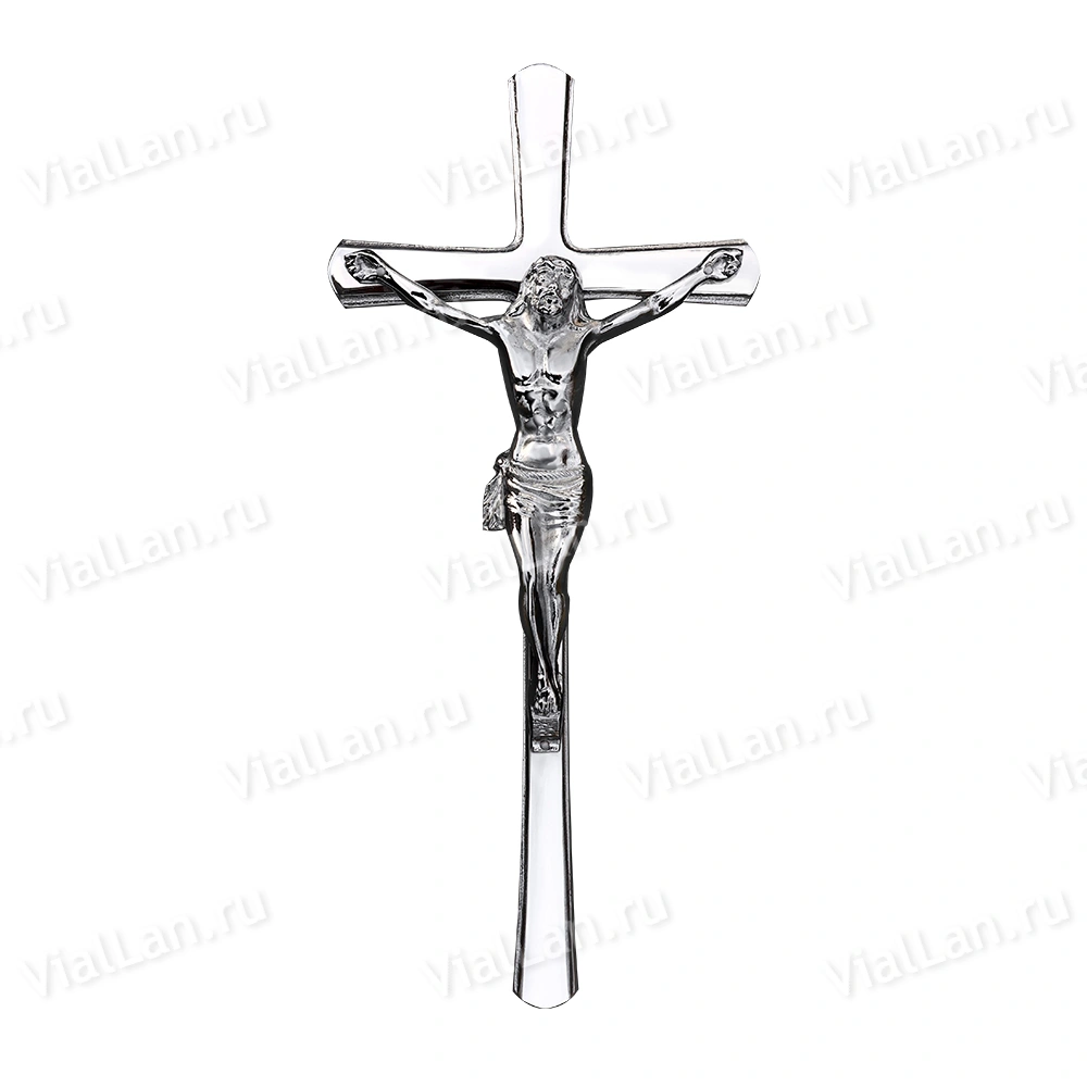 Крест K20 P2 (38*17, Бронза, цвет Хром, Католический) арт:833