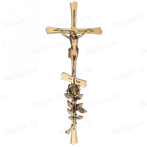 Крест KP5 P4 D1 (43*17, Бронза, цвет Темное золото, Православный) арт:820