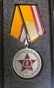 Медаль МоРФ участнику СВО (15 см, Материал - Сплав латуни, цвет - Желтый - Серебро) арт:3045