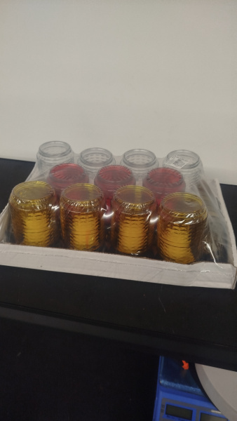 Лампада стеклянная Микс Znicz 1 (размер 18х7, корпус цилиндрический, колба цветное стекло, пластик Бронза, в упаковке 11 шт.) арт:2533