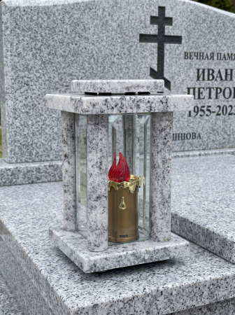 Лампада МЕМОРИ КВАДРАТНАЯ (25*15 см, Гранит Висконт Вайт) арт:2908
