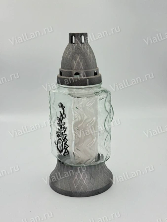 Лампада Стеклянная Z 391 (материал Стекло+Пластик, цвет Серебро) в упаковке 8 штук  арт:2032