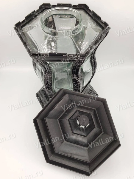 Лампада Стеклянная WM 2 (материал Стекло+Пластик, цвет Черный) в упаковке 3 шт. арт:2047