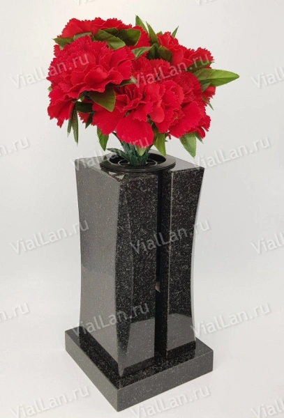 Ваза Талия (28*15*15, гранит Габбро, с вкладышем, Карелия) арт:2083