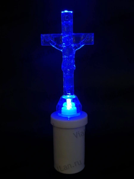 Свеча для лампады электрическая Крест (Время горения 45 дней, в упаковке 12 шт.) арт:2008