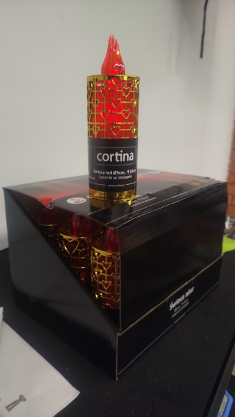 Свеча лампады электрическая Cortina Сердечки золото (15 см, Цвет золото, в упаковке 12 шт.) арт:2448