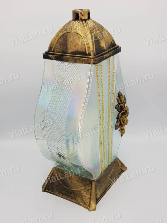 Лампада Стеклянная Z 429 (материал Стекло+Пластик, цвет Золото) в упаковке 4 шт. арт:2046