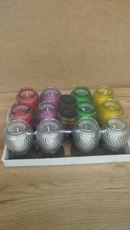 Лампада Пластиковая Микс 2 Plast (размер 18х8, корпус шаровидный, колба цветное стекло, в упаковке 12 шт.) арт:2557