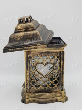 Лампада пластиковая Домик Сердце KAT (размер 25*15 см, корпус домик, пластик белый, Сердце, в упаковке 6 шт.) арт:2027