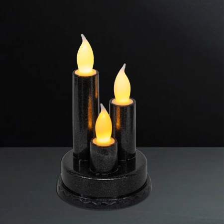 Свеча лампады электрическая Cortina 3 свечи (Цвет черный, в упаковке 8 шт.) арт:2479