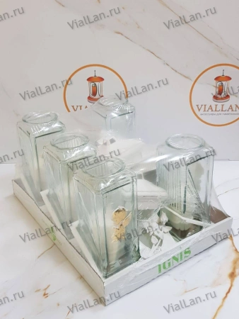 Лампада стеклянная ангел ZC-2 (25*18*18, материал Пластик+Стекло, цвет белый) в упаковке 5 штук  арт:1904