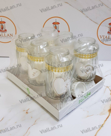 Лампада стеклянная ZP767 (30*12*12, материал Пластик+Стекло,  цвет белый) в упаковке 6 штук  арт:1899