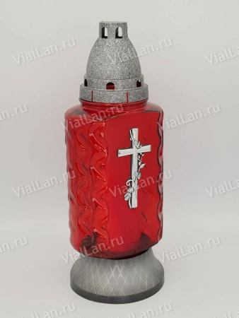 Лампада Стеклянная Z 242 (материал Стекло+Пластик, цвет Серебро) в упаковке 8 шт. арт:2048