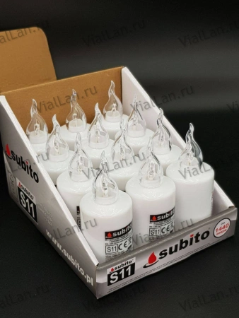 Свеча лампады электрическая S11 347 прозрачный (11*4, Время горения 30 дней, в упаковке 12 шт.) арт:2014