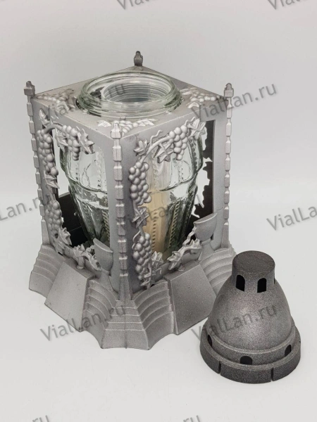 Лампада Стеклянная Z 273 (материал Стекло+Пластик, цвет Серебро) в упаковке 4 шт. арт:2062