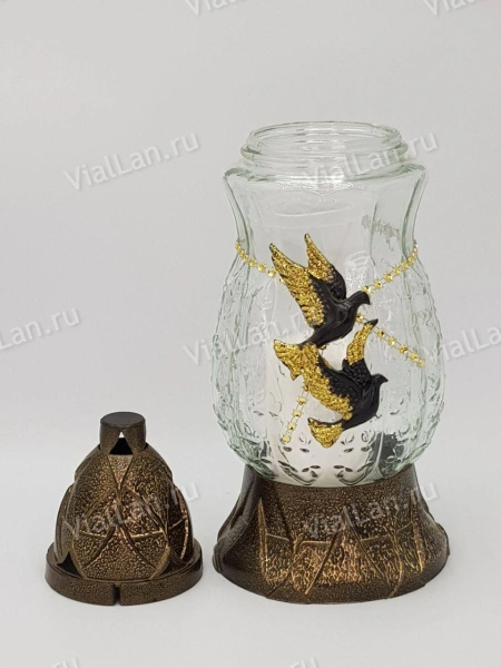 Лампада стеклянная Z 094 (материал Пластик+Стекло, цвет Бронза, в упаковке 7 штук) арт:1971