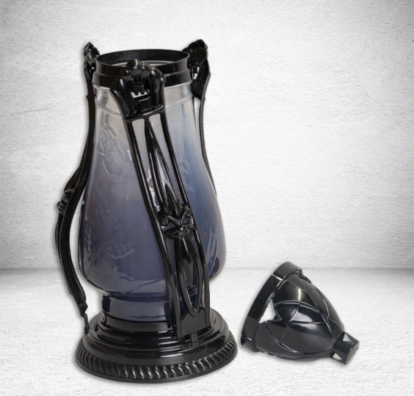 +Лампада стеклянная Роза синяя Patyk (размер 29,5х12, корпус Капля, колба синее стекло, пластик черный, в упаковке 6 шт.)арт:2574