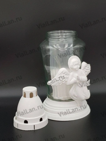 Лампада стеклянная K3 (материал Пластик+Стекло, цвет белый) в упаковке 7 штук  арт:1953