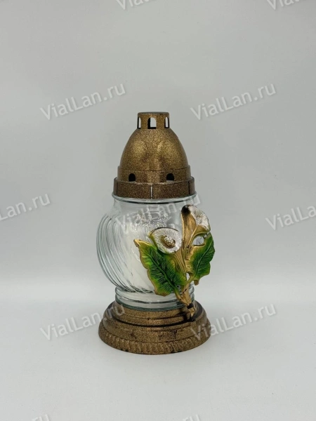 Лампада стеклянная Z 02 kala (материал Пластик+Стекло, цвет Бронза, в упаковке 8 штук) арт:1973