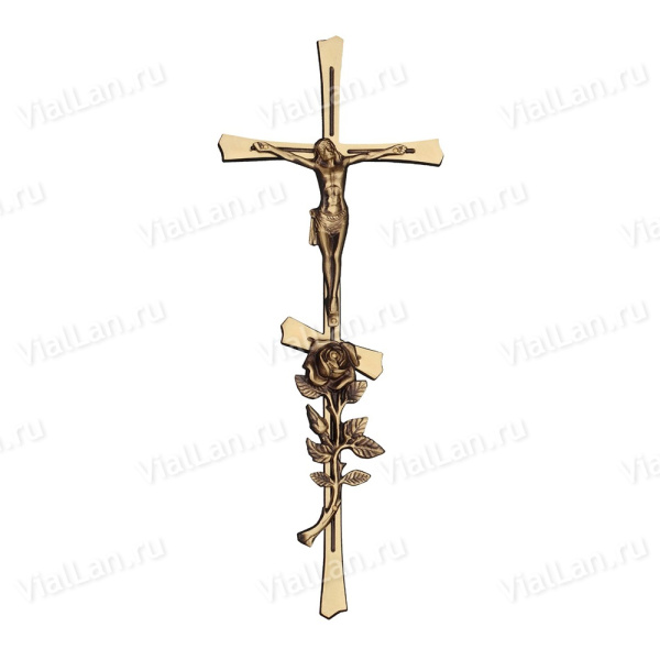 Крест KP5 P4 D1 (43*17, Бронза, цвет Темное золото, Православный) арт:820