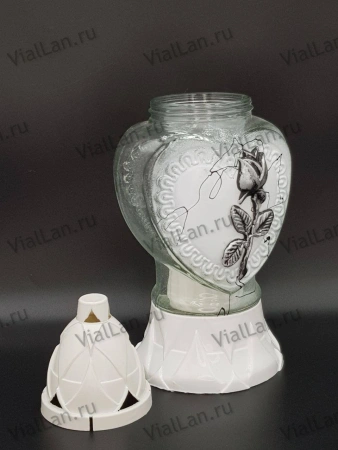 Лампада стеклянная Z 925 (материал Пластик+Стекло, цвет белый) в упаковке 8 штук  арт:1960