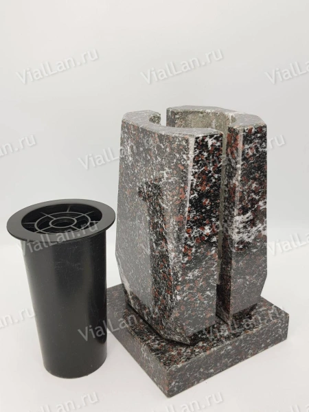 Ваза Бочка (23*15*15, гранит Амфиболит, с вкладышем) арт:2096