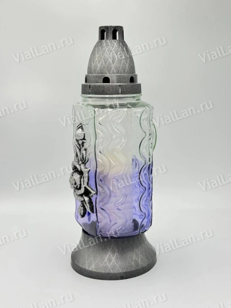 Лампада стеклянная Z 414 серебро (Материал Пластик+Стекло, цвет Серебро) в упаковке 8 штук  арт:2019