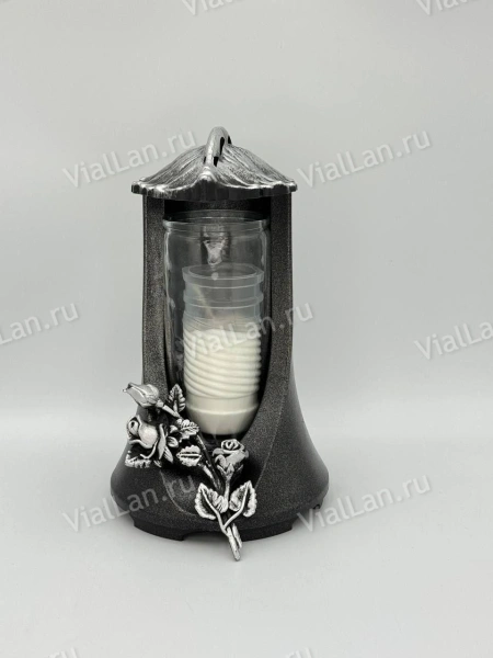 Лампада стеклянная ZS lampa (материал Пластик+Стекло, цвет Серебро, в упаковке 6 штук) арт:1977