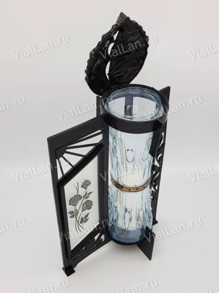 Лампада Стеклянная Witraz (материал Стекло+Пластик, цвет Черный) в упаковке 9 штуки  арт:2041