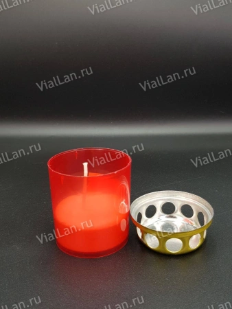 Свеча  (70*45*45 мм. материал Пластик+Парафин, цвет красный, упаковка 42 шт.) арт:1875