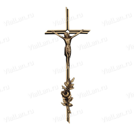 Крест K19 P5 D4 (38*15, Бронза, цвет Темное золото, Католический) арт:840