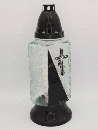 Лампада Стеклянная Z 445 (материал Стекло+Пластик, цвет Черный) в упаковке 8 шт. арт:2067