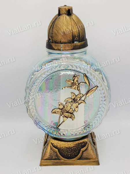 Лампада Стеклянная Z 440 (материал Стекло+Пластик, цвет Золото) в упаковке 5 шт. арт:2051