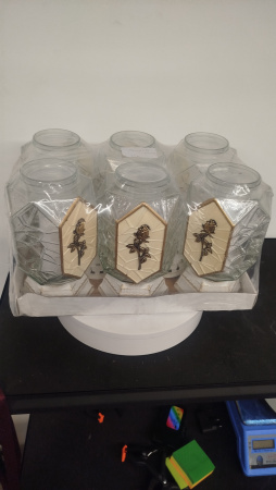 Лампада Стеклянная Роза белая Castel (31x12x12 см, колба ромбовидная, прозрачное стекло, пластик белый, Роза золото, в упаковке 6 шт.) арт:2469