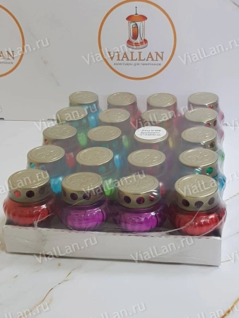 Лампада стеклянная Микс C 090 (размер ""*""*"" см, корпус шаровидный, колба цветное стекло, в упаковке 20 шт.) арт:1929