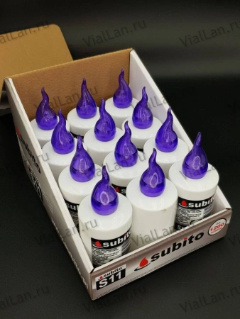 Свеча лампады электрическая S11 349 Фиолетовый (11*4, Время горения 30 дней, в упаковке 12 шт.) арт:2010