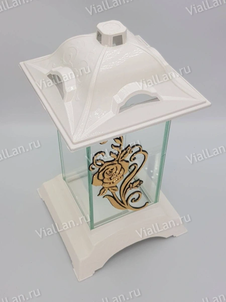 Лампада стеклянная Prosty 1 (32*17*17, материал Пластик+Стекло,  цвет белый) в упаковке 6 штук  арт:1854