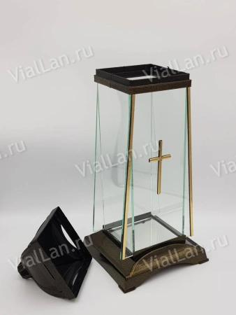 Лампада стеклянная GART 2 (43*11*11, материал Пластик+Стекло, цвет черный) в упаковке 6 штук  арт:1916