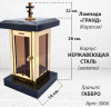 Лампада Гранд (гранит Габбро Карелия, корпус золото, нержавеющая сталь) арт:3004