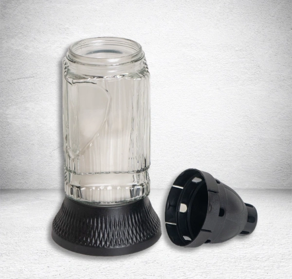 Лампада стеклянная Сердце Прямоуголная Znicz (размер 21х8,5, корпус прямоугольный, колба прозрачное стекло, пластик черный, Сердце, в упаковке 12 шт.) арт:2517