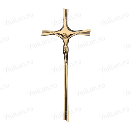 Крест K23 P4 (42*18, Бронза, цвет Темное золото, Католический) арт:846
