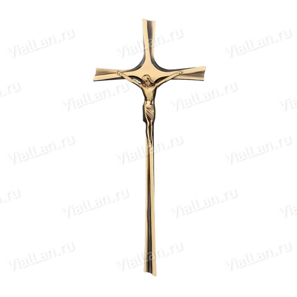 Крест K23 P4 (42*18, Бронза, цвет Темное золото, Католический) арт:846