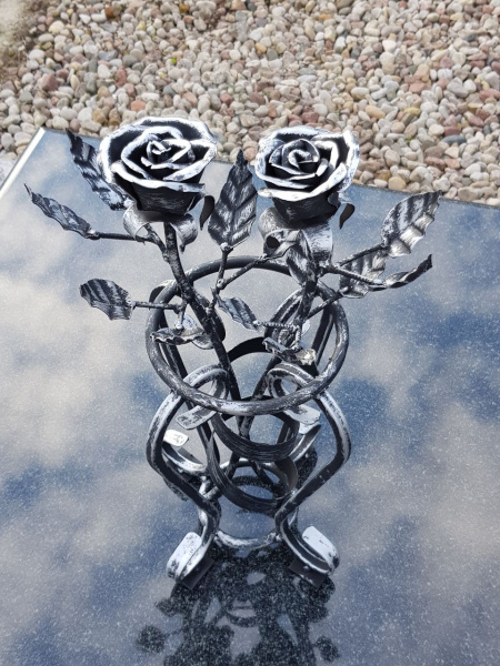 Роза кованая (Цвет Серебро, 45*28*20) арт:1624