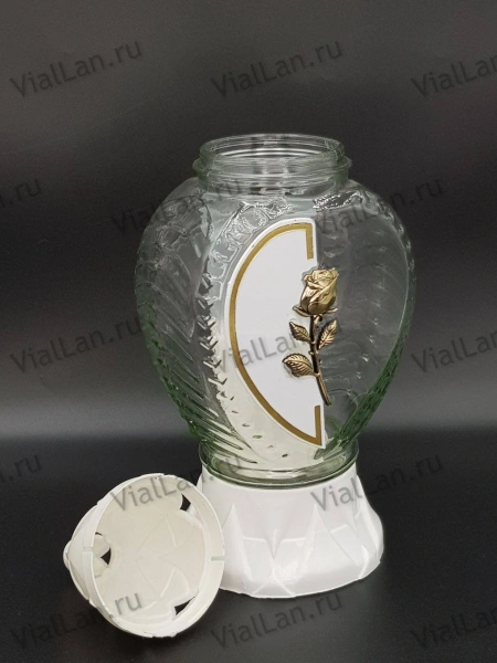 Лампада стеклянная Z 1210 (материал Пластик+Стекло, цвет белый) в упаковке 8 штук  арт:1961